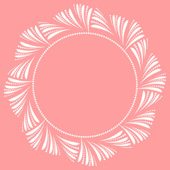 Decorative frame Elegant vector element for design in Eastern style, place for text. Floral pink border. Lace illustration for invitations and greeting cards
