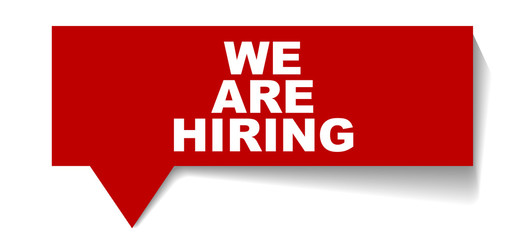 red vector banner we are hiring