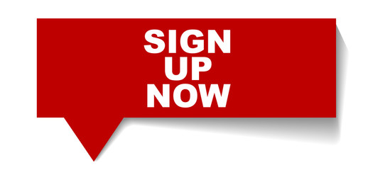 red vector banner sign up now
