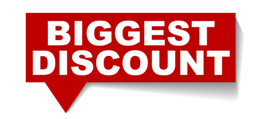 red vector banner biggest discount