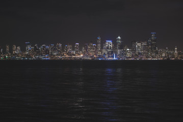Obraz premium Seattle skyline at night