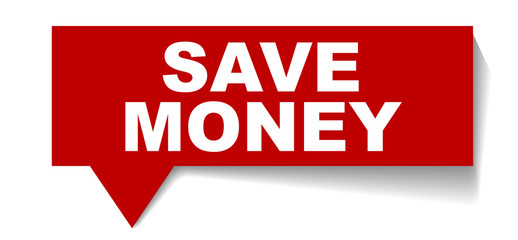 red vector banner save money