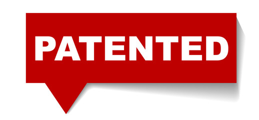red vector banner patented