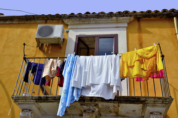 glimpse of historic building in modica Sicily Italy