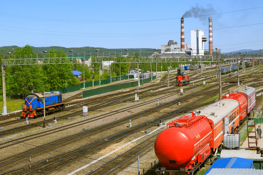 A BAM Railway in Tynda City on Far East of Russia