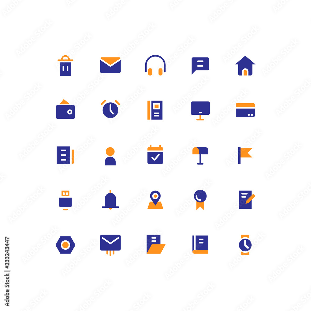Poster user interface icon sets solid vector