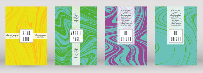 Naklejka premium Modern Marble Cover Design for your Business with Abstract Lines. Futuristic Poster, Flyer, Layout with Liquid Pattern for Branding, Identity, Annual Report. Vector minimalistic brochure. Luxury.