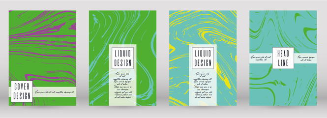 Naklejka premium Modern Marble Cover Design for your Business with Abstract Lines. Futuristic Poster, Flyer, Layout with Liquid Pattern for Branding, Identity, Annual Report. Vector minimalistic brochure. Luxury.
