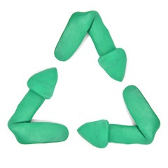 plasticine recycle logo isolated on white