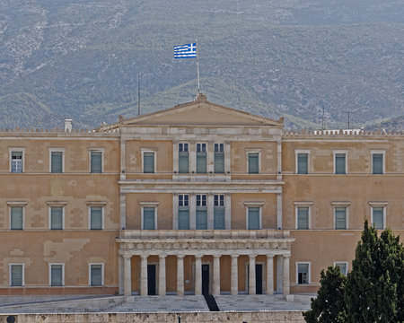 Athens Greece, the national parliament neoclassical building