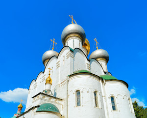 Fototapeta na wymiar Cathedral of Our Lady of Smolensk at Novodevichy Convent Moscow