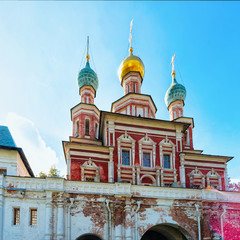 Fototapeta na wymiar Intercession Gate Church of Novodevichy Convent Moscow Russia