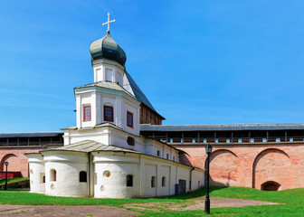 Fototapeta na wymiar Intercession church in Kremlin of Veliky Novgorod