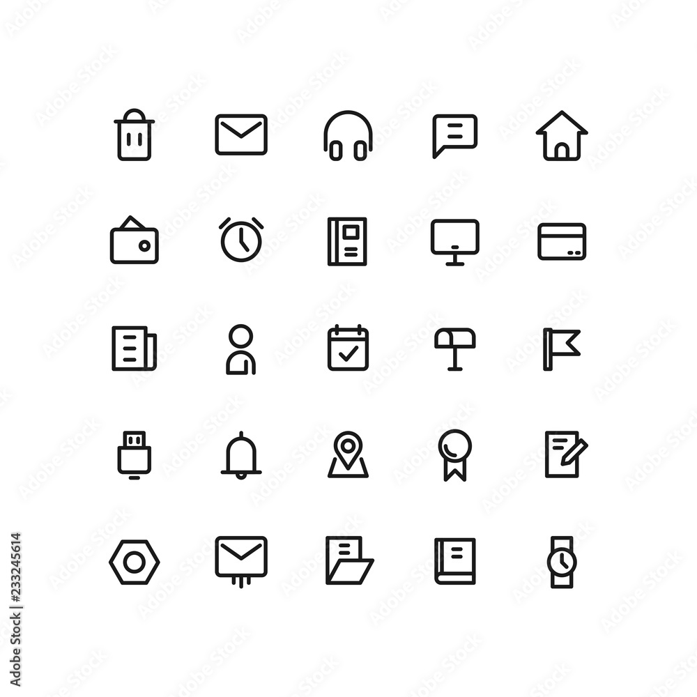 Poster user interface icon sets filled line vector