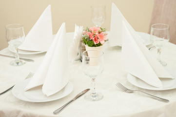 Restaurant Interior. Table setting.