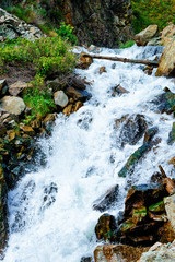 Nature of Altai mountains and Waterfall at Siberia