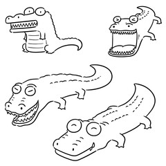vector set of crocodile