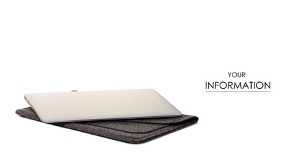 Laptop and case pattern on white background isolation