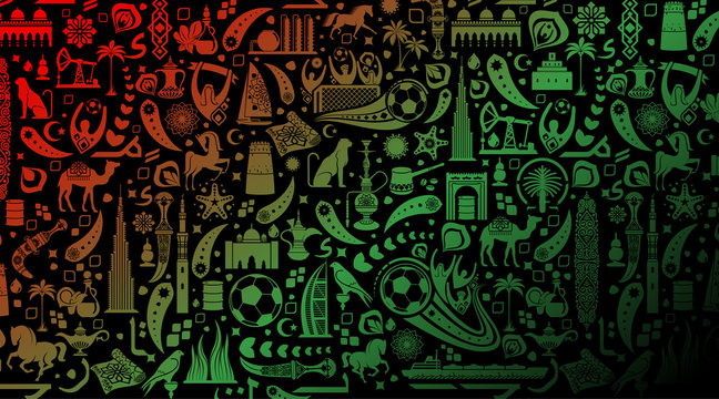 Vector illustration color background United Arab Emirates
