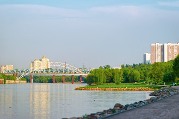 Scenery with Moskva River at Kolomenskoye park in Moscow