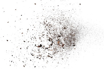 pile dust dirt isolated on white background, with clipping path