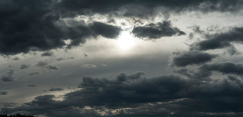 Fototapeta na wymiar Threatening dark sky