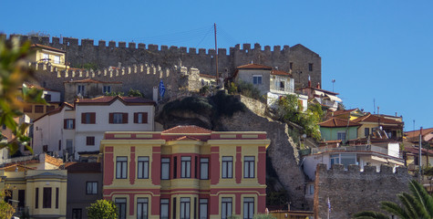 The architecture of Kavala, a resort in the Aegean Sea, northern Greece.