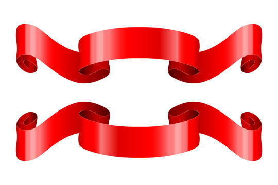 Red ribbon scrolls