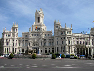 Fototapeta na wymiar Cibeles Palace (formerly the Palace of Communication) at the Plaza de Cibeles