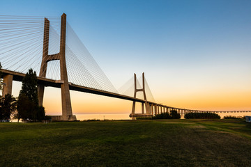 Fototapeta na wymiar Sunset at the Bridge - Lisbon