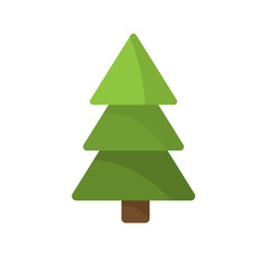 Christmas tree flat on white background icon