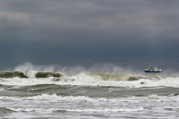 Dutch North Sea coast at Paal 20 on Dutch island of Texel