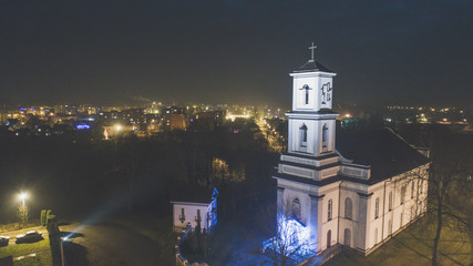 St. Michael the Archangel Church in Nemencine in the the evening