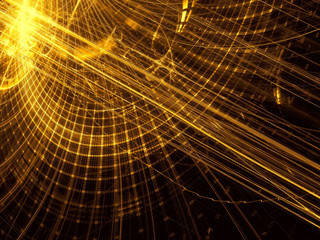 Technology background with curves and grid - abstract digitally