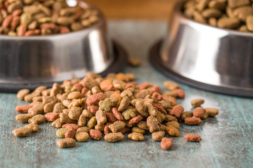 Dry pet food. Dry kibble food.