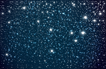 Background with Starry night sky. Falling Snow Effect.