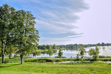 Beautiful lake Kirkilu in Lithuania near the Birzai castle