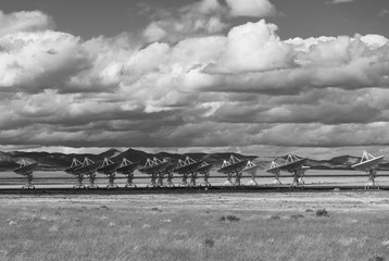 Black and white very large array radio telescope