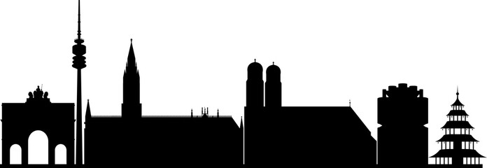 München skyline schwarz // Vektor