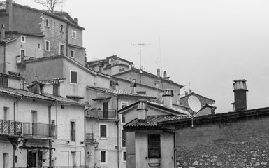 Take to the center of the village, Villetta Barrea, Abruzzo, Italy. October 13, 2017