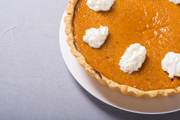 Homemade american traditional pumpkin pie