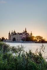 Fototapeta na wymiar Schwerin palace or Schwerin Castle, northern Germany.