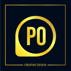Initial Letter PO Logo Template Vector Design