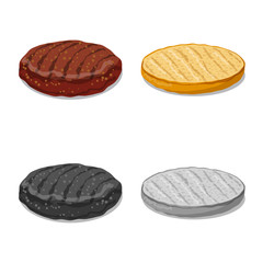 Vector design of burger and sandwich sign. Set of burger and slice stock vector illustration.