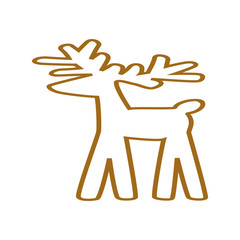 Christmas reindeer silhouettes isolated on white background