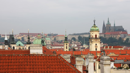 Obraz premium View of famous Prague old town cityscape with beautiful architecture