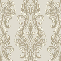 Vector damask seamless pattern element. Classical luxury old fashioned damask ornament, royal victorian seamless texture for wallpapers, textile, wrapping. Exquisite floral baroque template.