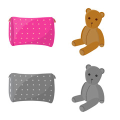 Isolated object of dreams and night sign. Collection of dreams and bedroom stock symbol for web.