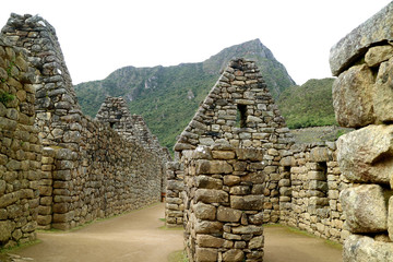 Ancient structure of Machu Picchu, UNESCO World Heritage site in Urubamba Province, Cusco Region, Peru
