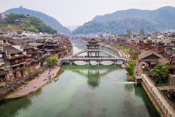 Obraz premium Fenghuang ancient town and river, China